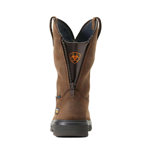 Ariat Turbo Carbon-Toe Waterproof Moc Toe Work Boot Mocha Heel