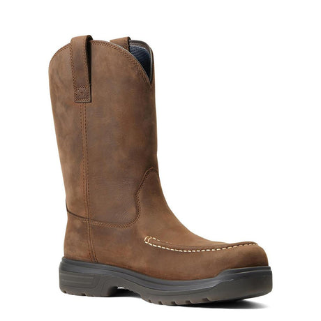 Ariat Turbo Carbon-Toe Waterproof Moc Toe Work Boot Mocha Medial