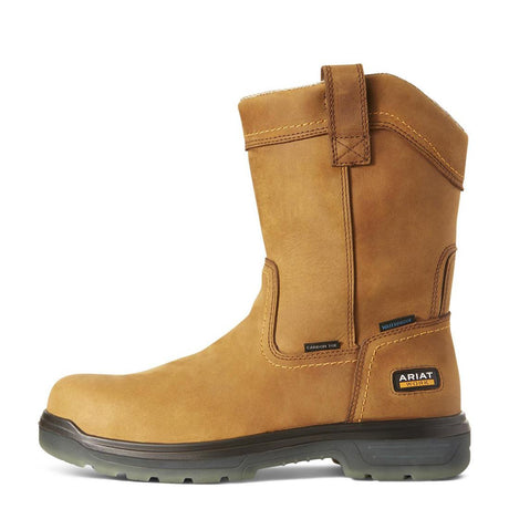 Ariat Turbo Carbon-Toe Waterproof Pull-On Work Boot Aged Bark Side