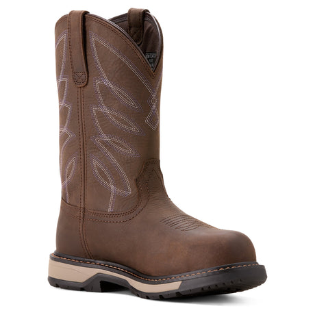 Ariat WMS Riveter CSA Glacier Grip Waterproof 400g Composite Toe Work Boot Brown 10036708 Image 6