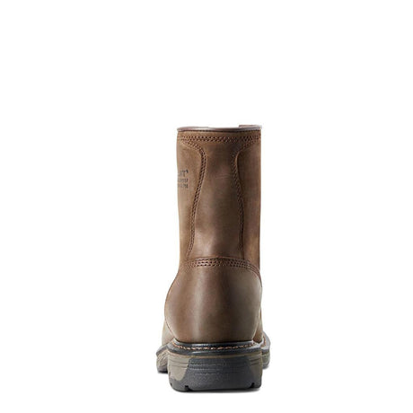 Ariat WorkHog 8 inch Composite-Toe Waterproof Work Boot Oily Distressed Brown Heel
