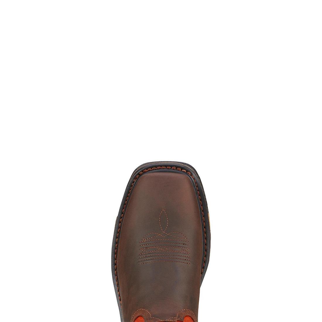 Ariat WorkHog Soft-Toe Wide Square Toe Boot Dark Earth Sole