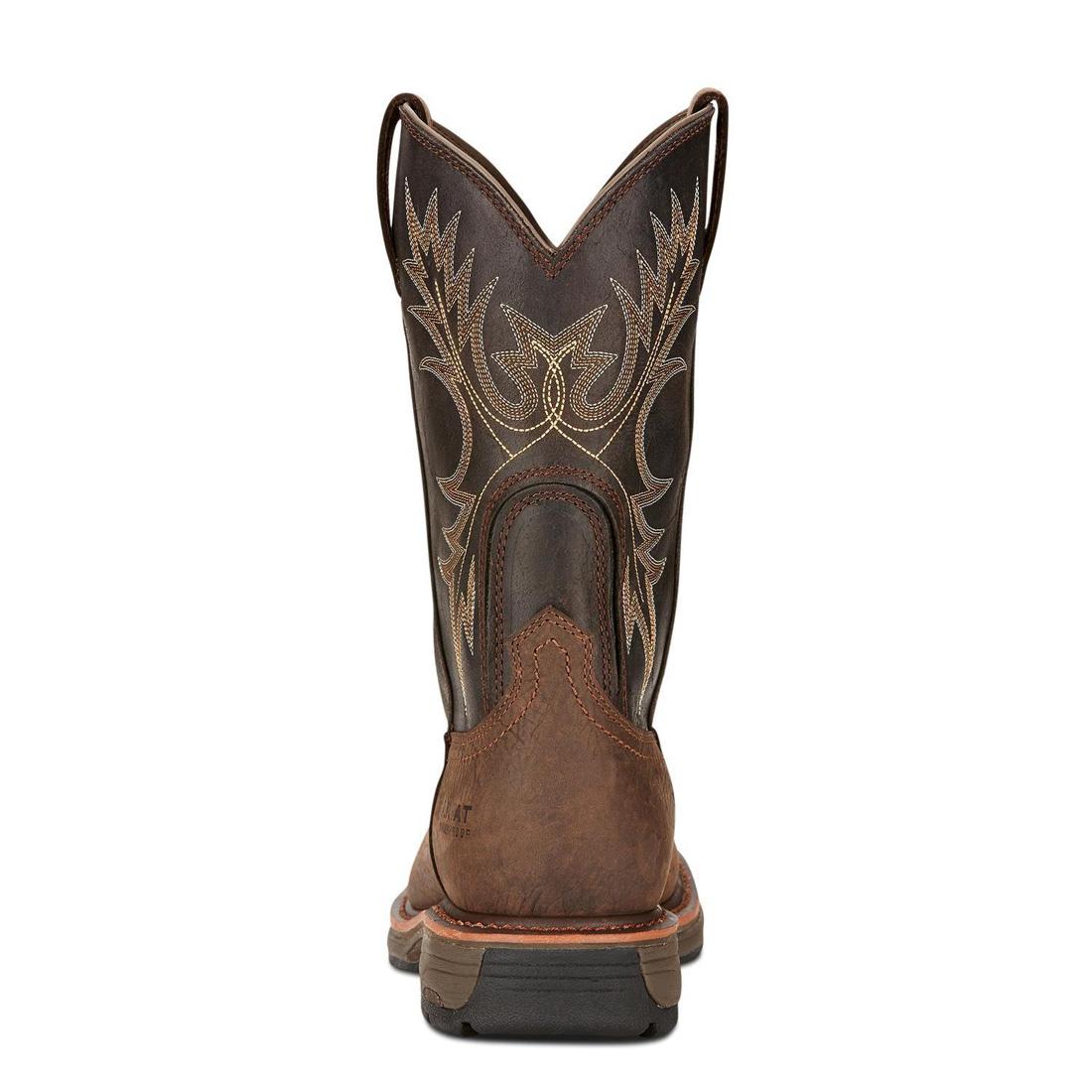 Ariat WorkHog Soft-Toe Waterproof Boot Bruin Brown Heel