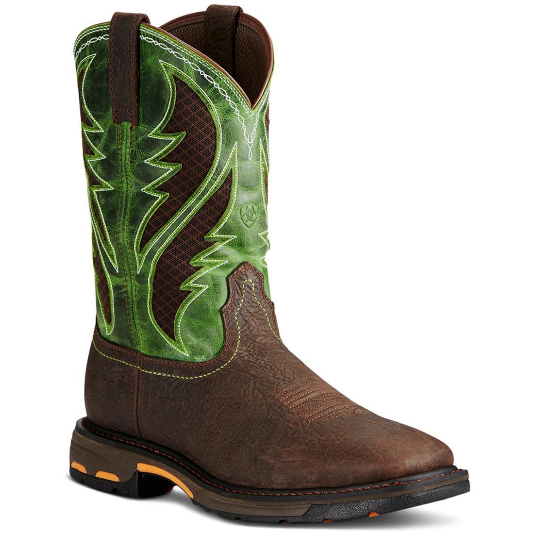 Ariat WorkHog VentTEK Composite-Toe Wide Square Toe Work Boot Bruin Brown Profile
