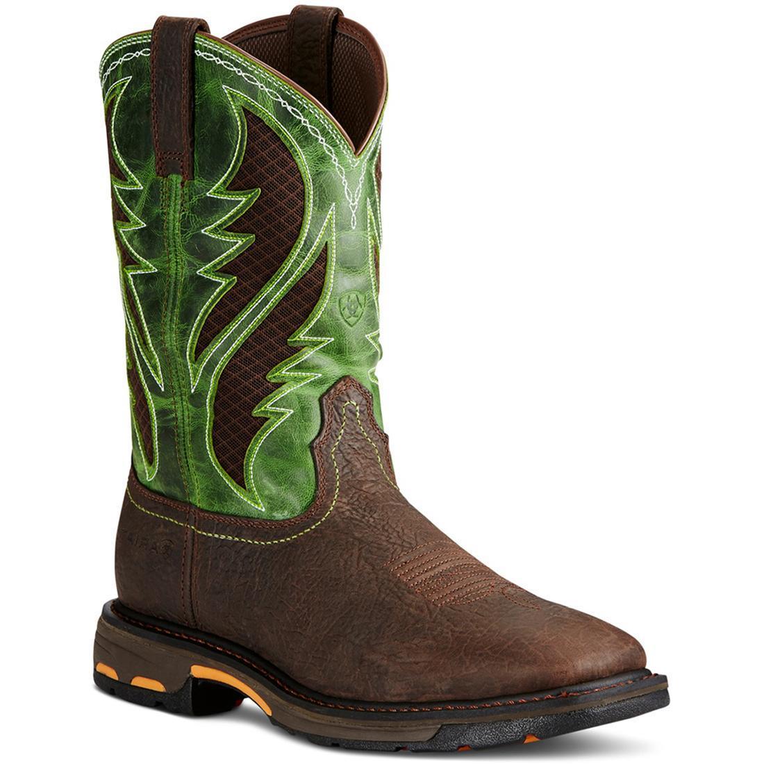 Ariat WorkHog VentTEK Soft-Toe Wide Square Toe Boot Bruin Brown Profile