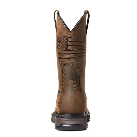 Ariat WorkHog XT Patriot Waterproof Carbon Toe Work Boot Distressed Brown Heel