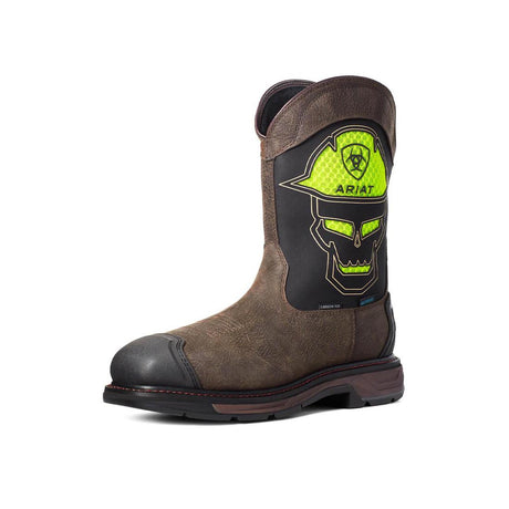 Ariat WorkHog XT VentTEK Carbon-Toe Pull On Work Boot Brown Heel