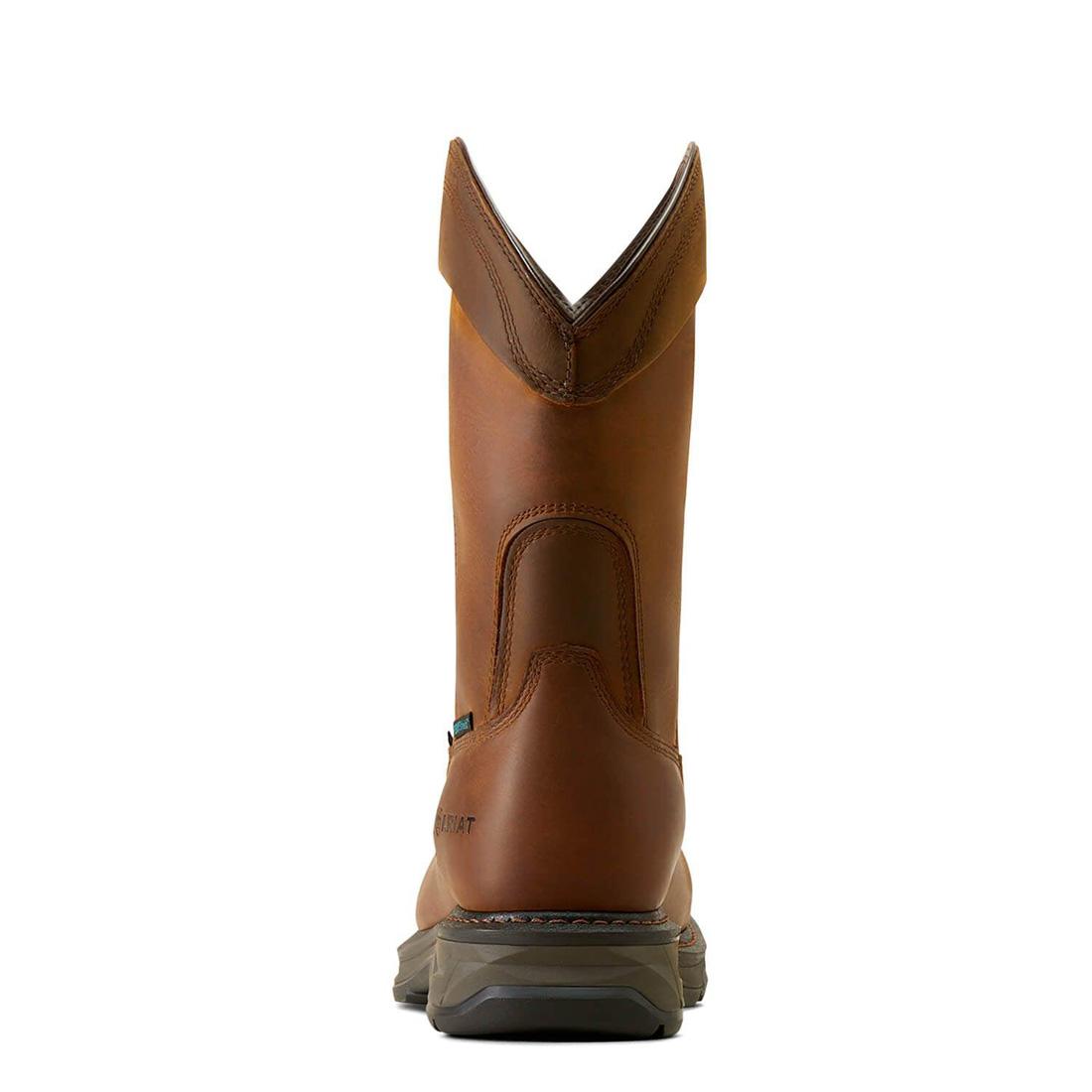 Ariat WorkHog XT Wellington Waterproof Carbon-Toe Work Boot Distressed Brown Heel