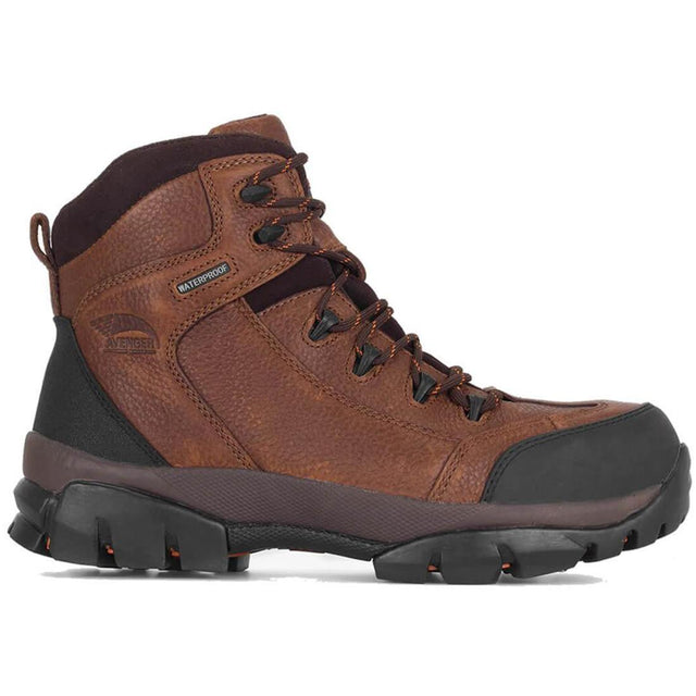 Avenger 6" Waterproof Insulated Composite Toe Work Boots – Brown Profile View