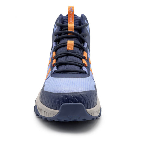 Avenger Aero Trail Mid Women's Waterproof Composite-Toe Work Boot Light Blue A8813 Heel Image