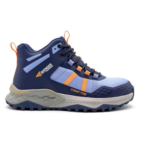 Avenger Aero Trail Mid Women's Waterproof Composite-Toe Work Boot Light Blue Profile View