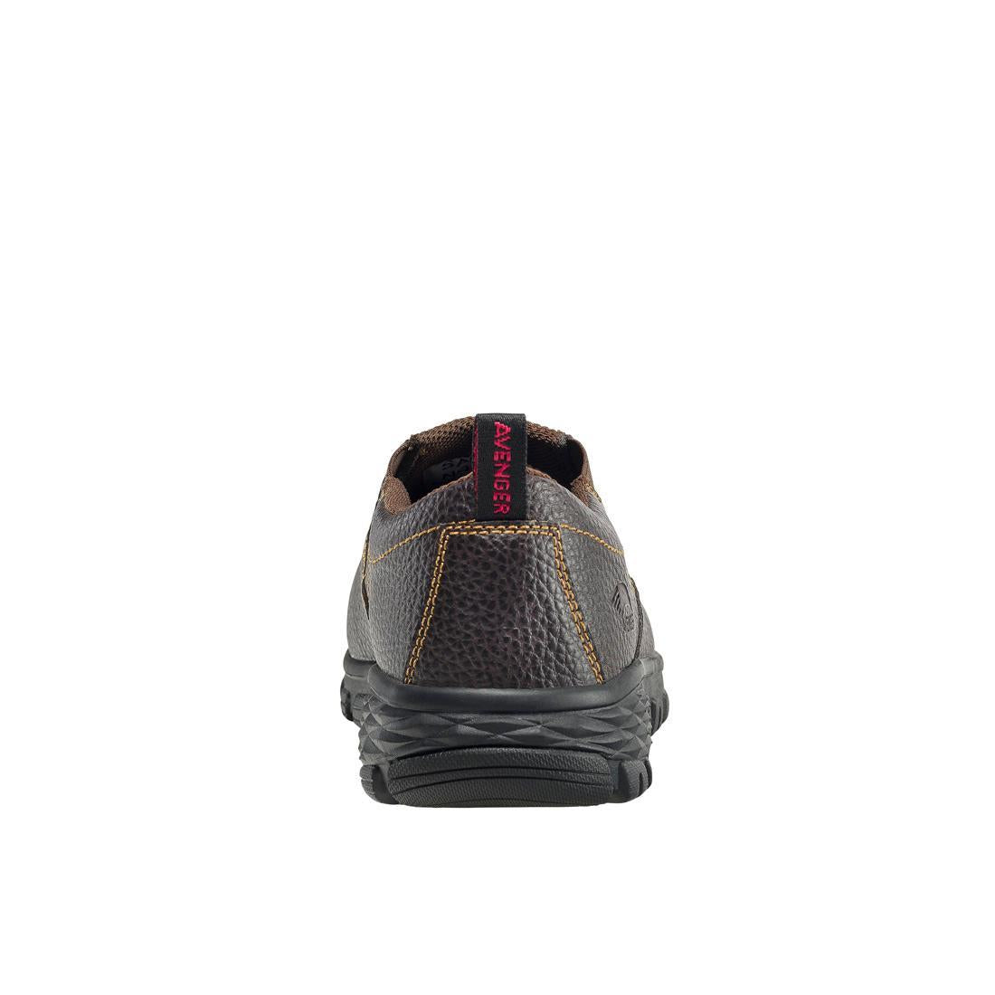 Avenger Flight SD10 Alloy Toe Slip-On Work Shoes – Brown A7000 Heel Image