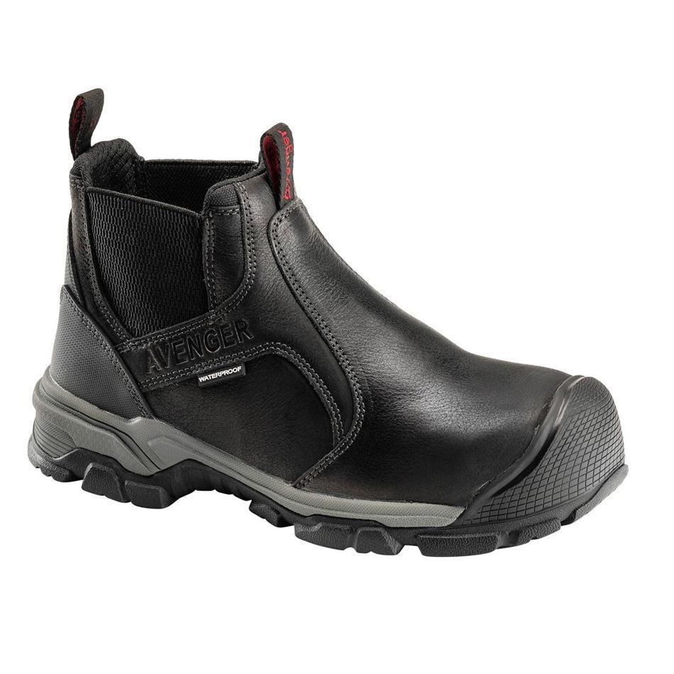 Avenger Ripsaw Puncture Resistant Alloy Toe Chelsea Work Boot – Black A7341 Medial Image