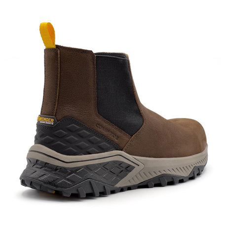 Avenger Summit Trail Composite Toe Chelsea Work Boot – Brown A8806 Heel Image