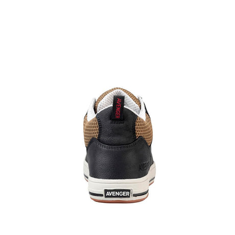 Avenger Swarm Aluminum Toe SD10 Work Shoes – Black/Tan A710 Heel Image