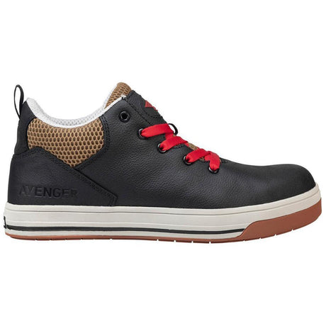 Avenger Swarm Aluminum Toe SD10 Work Shoes – Black/Tan Profile View