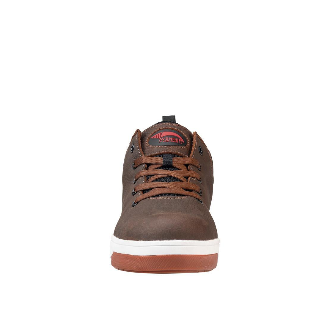 Avenger Swarm Aluminum Toe SD10 Work Shoes – Brown A712 Medial Image