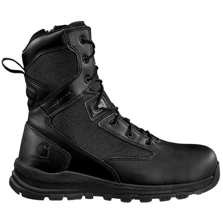Carhartt 8" Gilmore Waterproof Side Zip Nano Toe Work Boot Black Profile View