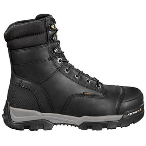 Carhartt 8" Ground Force Waterproof Insulated PR Composite Toe Work Boot Black Profile View