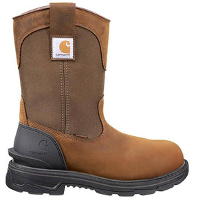 Carhartt 11" Ironwood Alloy-Toe Waterproof Wellington Pull-On Work Boot Brown Profile View