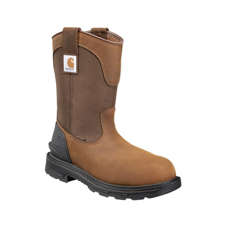 Carhartt 11" Ironwood Alloy-Toe Waterproof Wellington Pull-On Work Boot Brown FT1500-M angle view