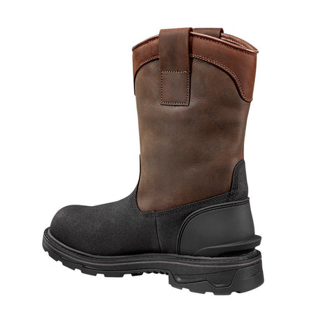 Carhartt-11" Ironwood Waterproof Insulated Wellington Pull-On Alloy Toe Work Boot Dark Brown/Black-FT1509-M side view