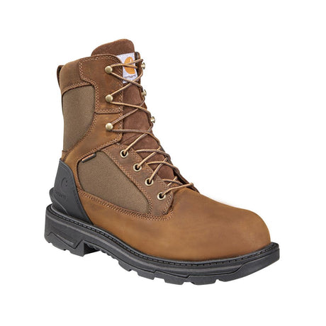 Carhartt 8" Ironwood Waterproof Alloy Toe Work Boot Brown FT8500-M angle view