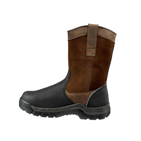 Carhartt 11" Rugged Flex Composite-Toe Waterproof MetGuard Wellington Pull On Work Boot Brown/Black CMF1721 medial view