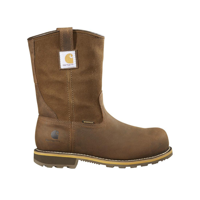 Carhartt 10" Traditional Welt Nano-Toe Waterproof Wellington Pull-On Work Boot Brown CMP1453 side