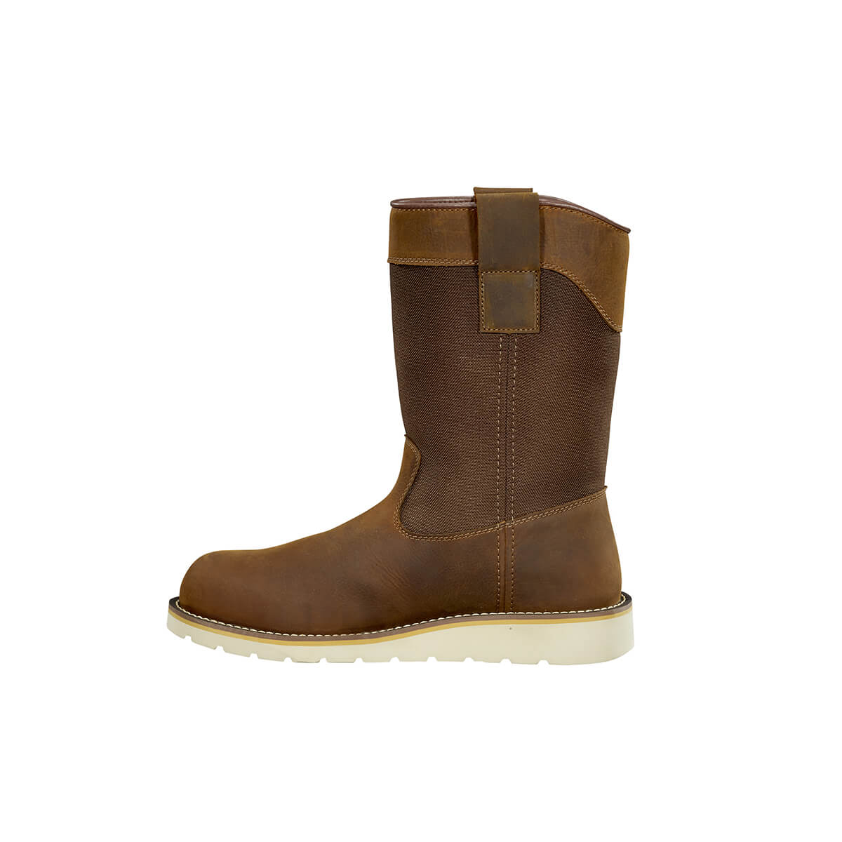 Carhartt 10" Wellington Soft-Toe Waterproof Wedge Pull-On Boot Brown FW1032-M medial view