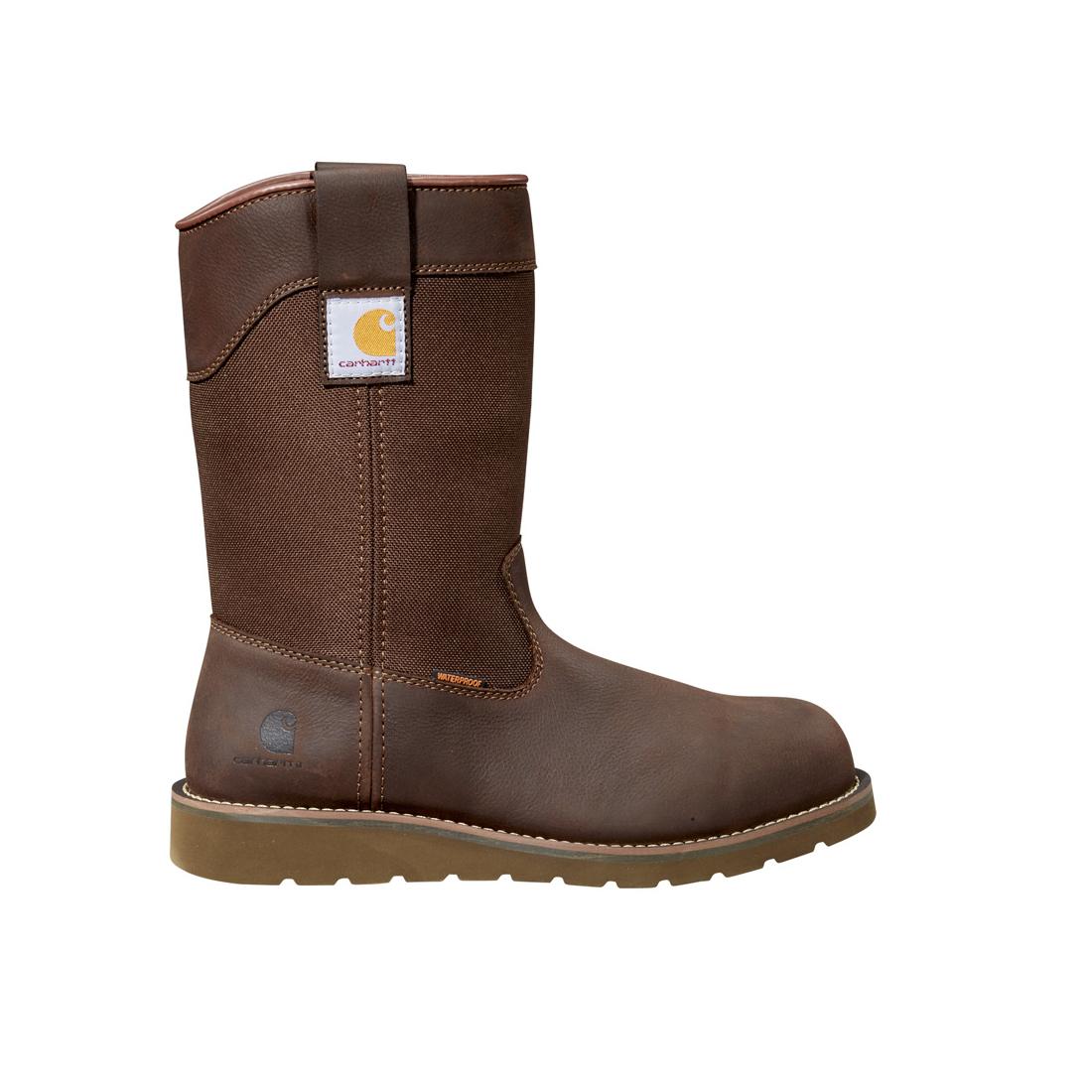 Carhartt 10" Wellington Wedge Steel-Toe Waterproof Work Boot Dark Brown FW1230-M side