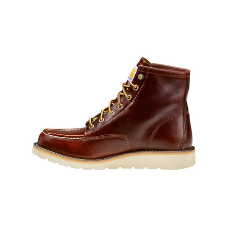 Carhartt 6" Wedge Moc Toe Full Grain Leather Soft Toe Boot Red Brown FW6145-M FW6145-M medial view