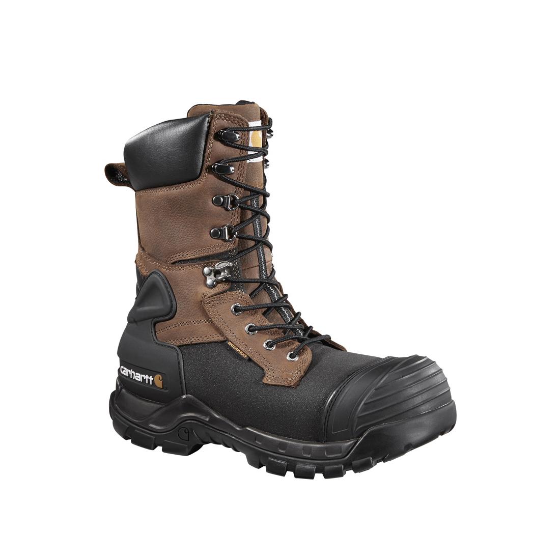 Carhartt 10" Yukon Pac Composite-Toe Waterproof Insulated Work Boot Brown/Black CMC1259 angle view