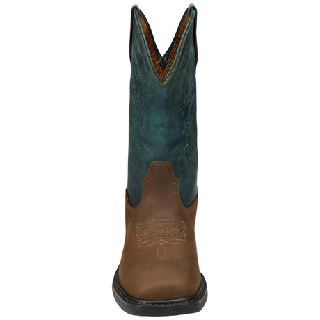 Carhartt Montana 11" WP Square Toe Wellington - Tan/Teal back side