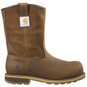 Carhartt 10" Traditional Welt Nano-Toe Waterproof Wellington Pull-On Work Boot Brown Profile View