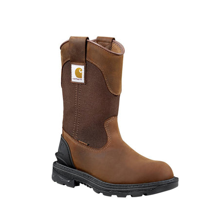 Carhartt 11" Women's Ironwood Soft-Toe Waterproof Wellington Pull-On Boot Brown FT1002-W angle view