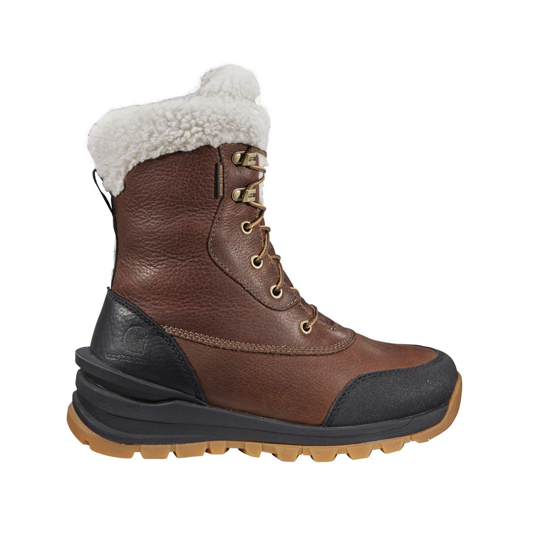 Carhartt 8" Women's Pellston Waterproof Insulated Winter Soft Toe Boot Red Brown FH8019-W side