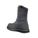 8" Women's Waterproof Sherpa Lined Fold Down Winter Wedge Soft Toe Boot Dark Grey