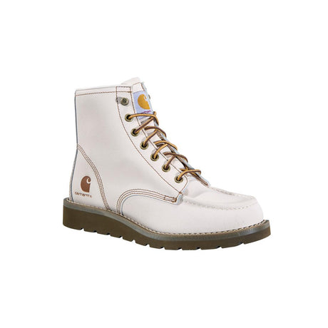 Carhartt 6" Women’s Wedge Unlined Soft-Toe Boot Off White FW6140-W side angle