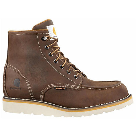 Carhartt 6" Waterproof Moc Toe Wedge Soft Toe Boot Dark Brown Profile View