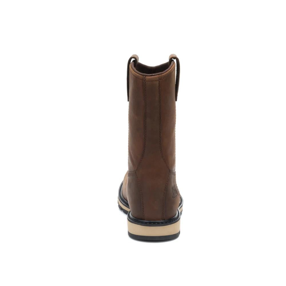 Caterpillar Men's 247 10-Inch Wellington Soft Toe Boot Dark Brown - Heel View