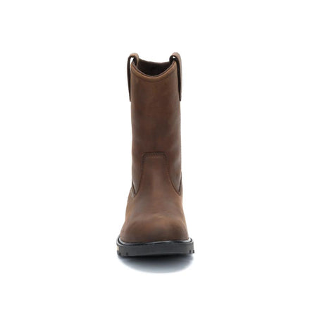 Caterpillar Men's 247 10-Inch Wellington Soft Toe Boot Dark Brown - Front View