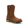 Caterpillar Men's 247 10-Inch Wellington Steel Toe Boot Dark Brown - Angled View