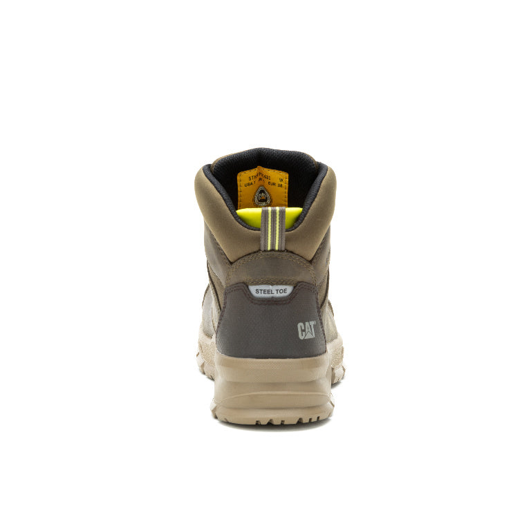 Caterpillar Accomplice X Women’s Steel-Toe Waterproof Work Boot Green P91631 Heel Image