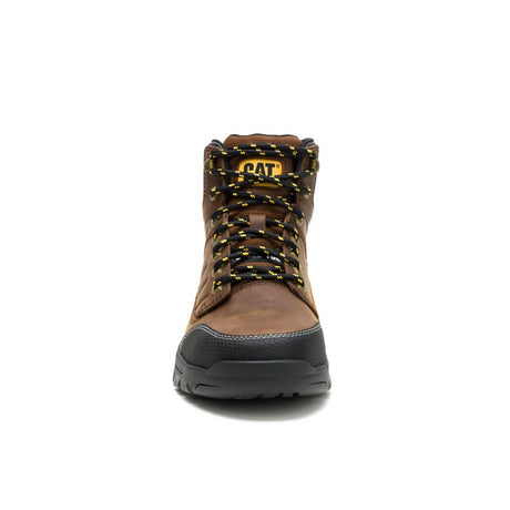Caterpillar Men's Brickline Steel Toe Boot Real Brown - Front View