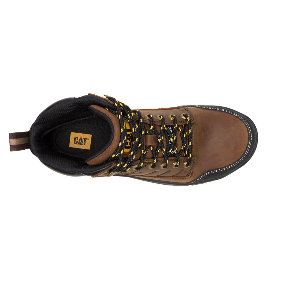 Caterpillar Men's Brickline Steel Toe Boot Real Brown - Top View