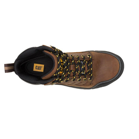 Caterpillar Men's Brickline Steel Toe Boot Real Brown - Top View