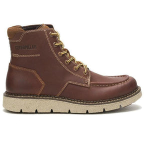 Caterpillar Covert Soft-Toe Boot Leather Mid Boot Brown Profile View