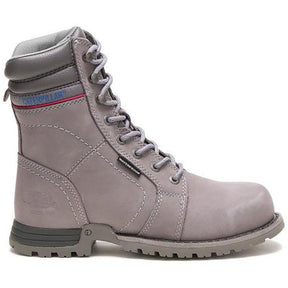 Caterpillar Echo Women’s Steel-Toe Waterproof Work Boot Frost Grey Profile View