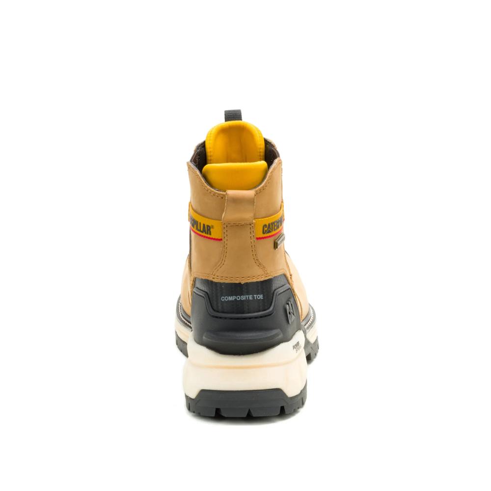 Caterpillar Men's Excavator PowerSpring Chelsea Composite Toe Boot Honey - Heel View